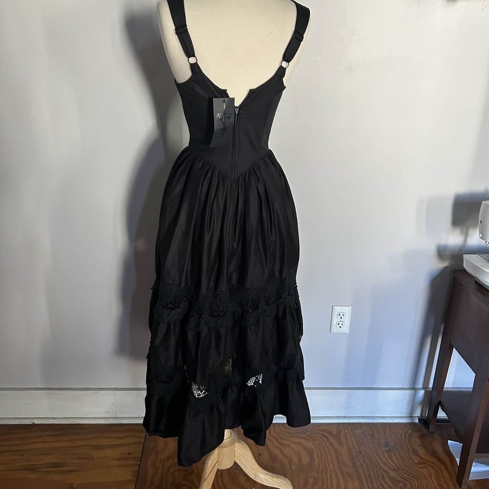 Black Lace-Panel Maxi Dress - Unbranded - Picture 3 of 7
